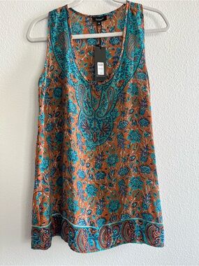 NWT Tolani Silk Vicki Top in Orange Denim size M